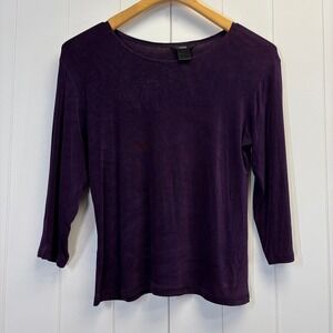 Vintage Fiore Y2K 90s Liquid Knit Top Women Size M Business Casual Office Basic